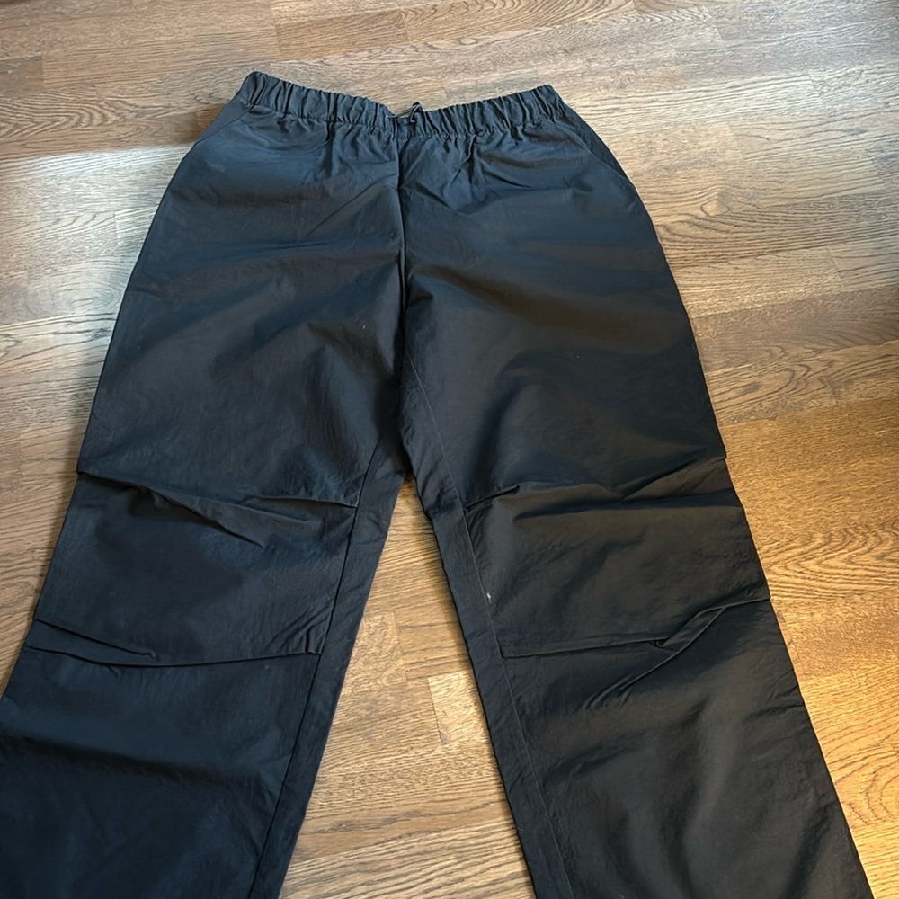 Black Nylon Track Pants